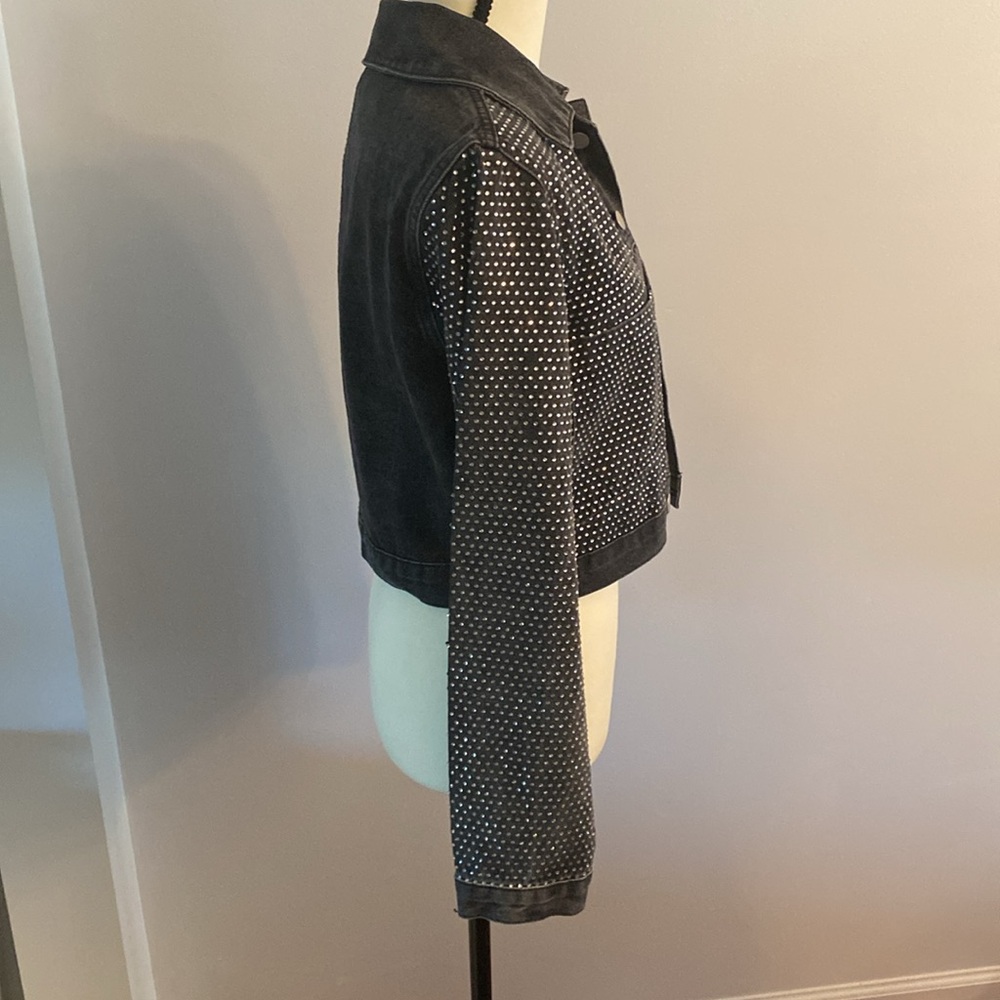 Windsor NWT size small acid black denim bling jacket - Picture 5 of 13